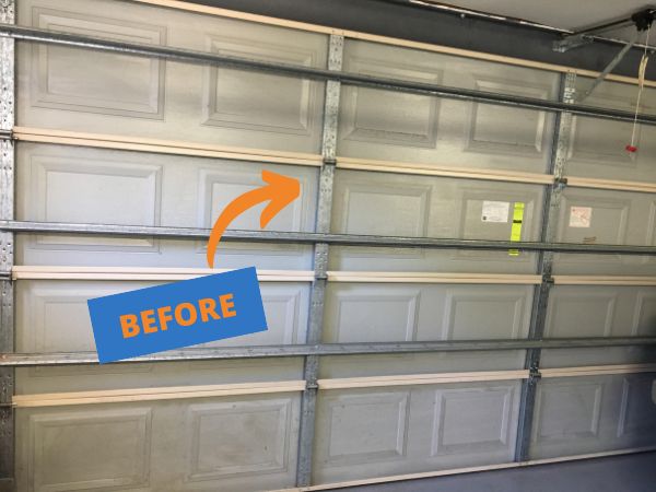 Garage Door Insulation Before